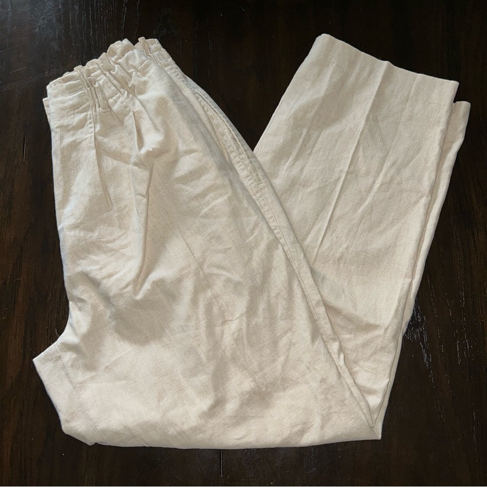 Nwot TALBOTS linen blend wide leg high rise pants sz 4